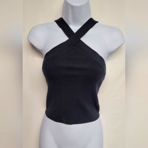 Express XS New Ribbed Cropped Halter Top Stretch Summer